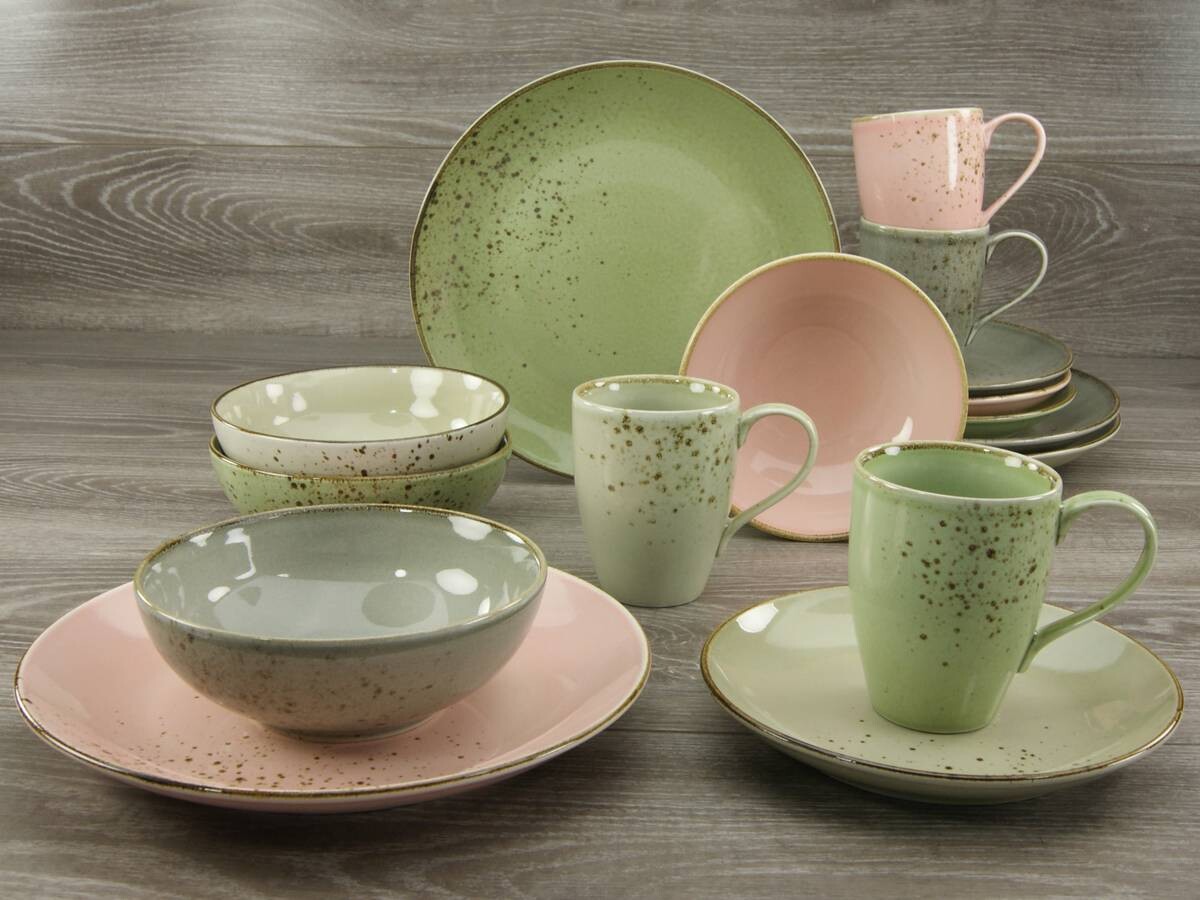 CreaTable Kombiservice Nature Collection VINTAGE GARDEN multicolor Steinzeug 16 tlg.