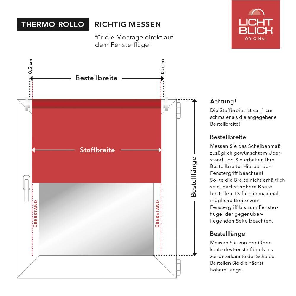 LICHTBLICK Thermo Klebe-/Klemmrollo Verdunklungsqualität braun B/L: ca. 80x150 cm