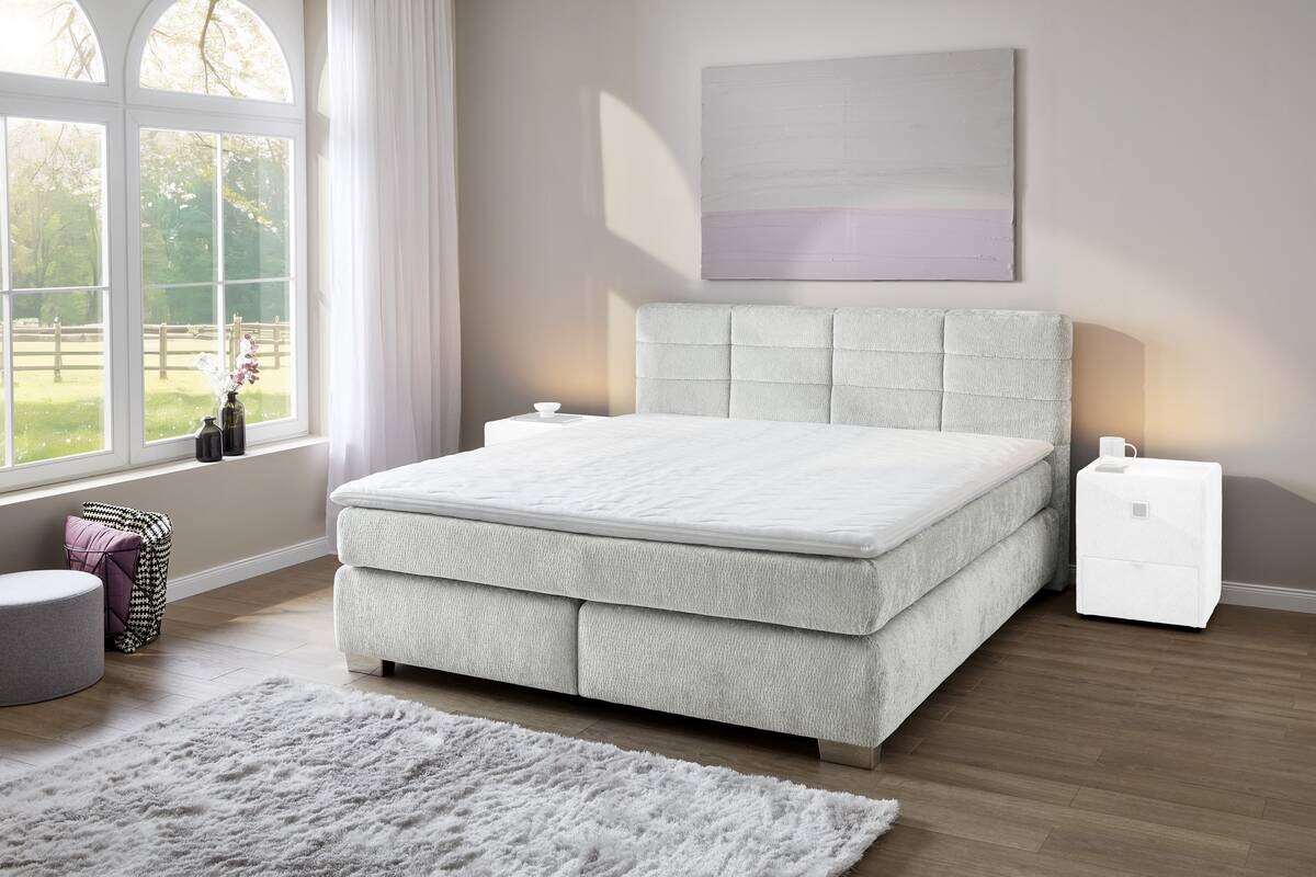 Boxspringbett hellgrau Liegefläche B/L: ca. 180x200 cm