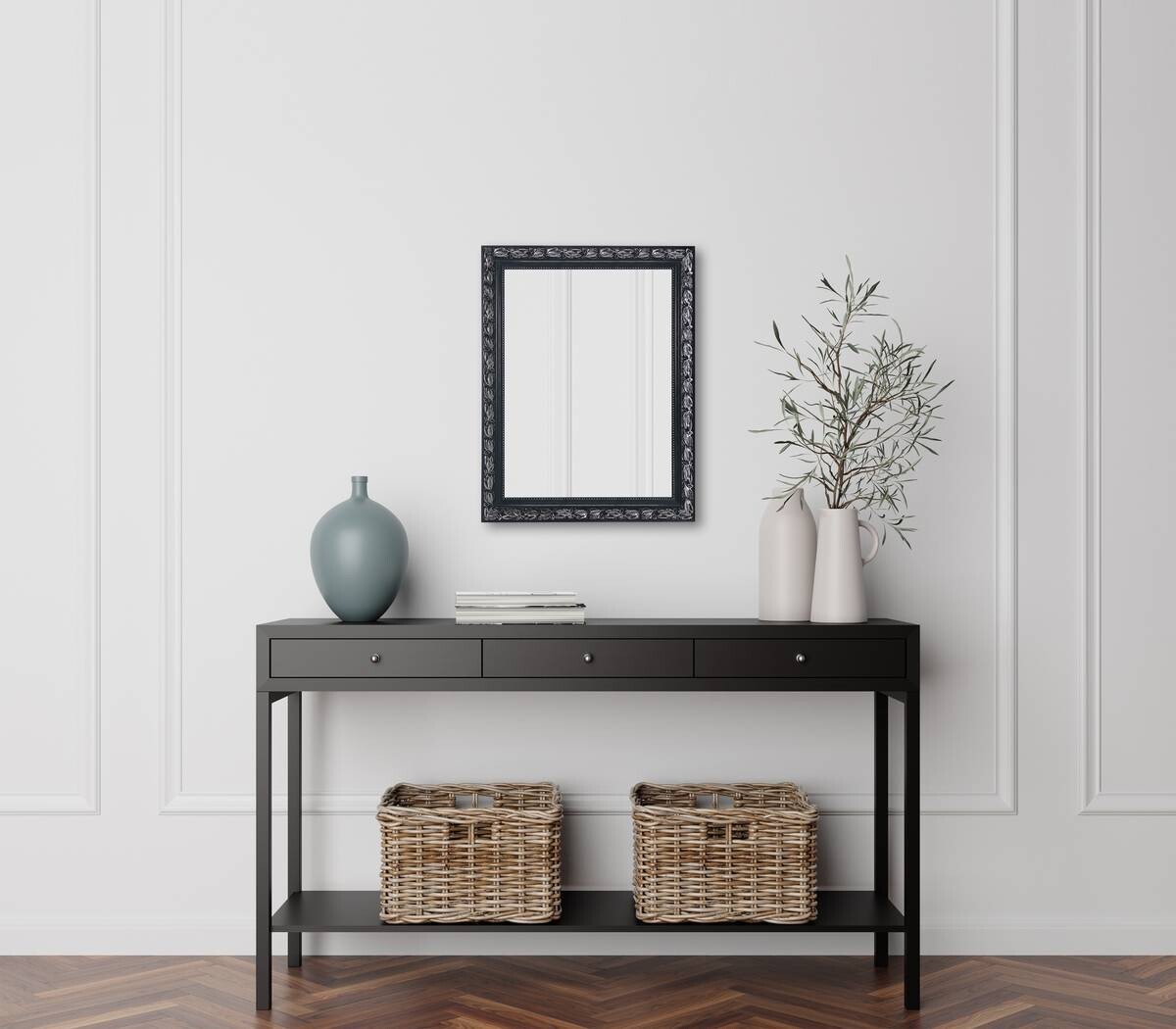 Rahmenspiegel Sonja silber schwarz B/H: ca. 55x70 cm