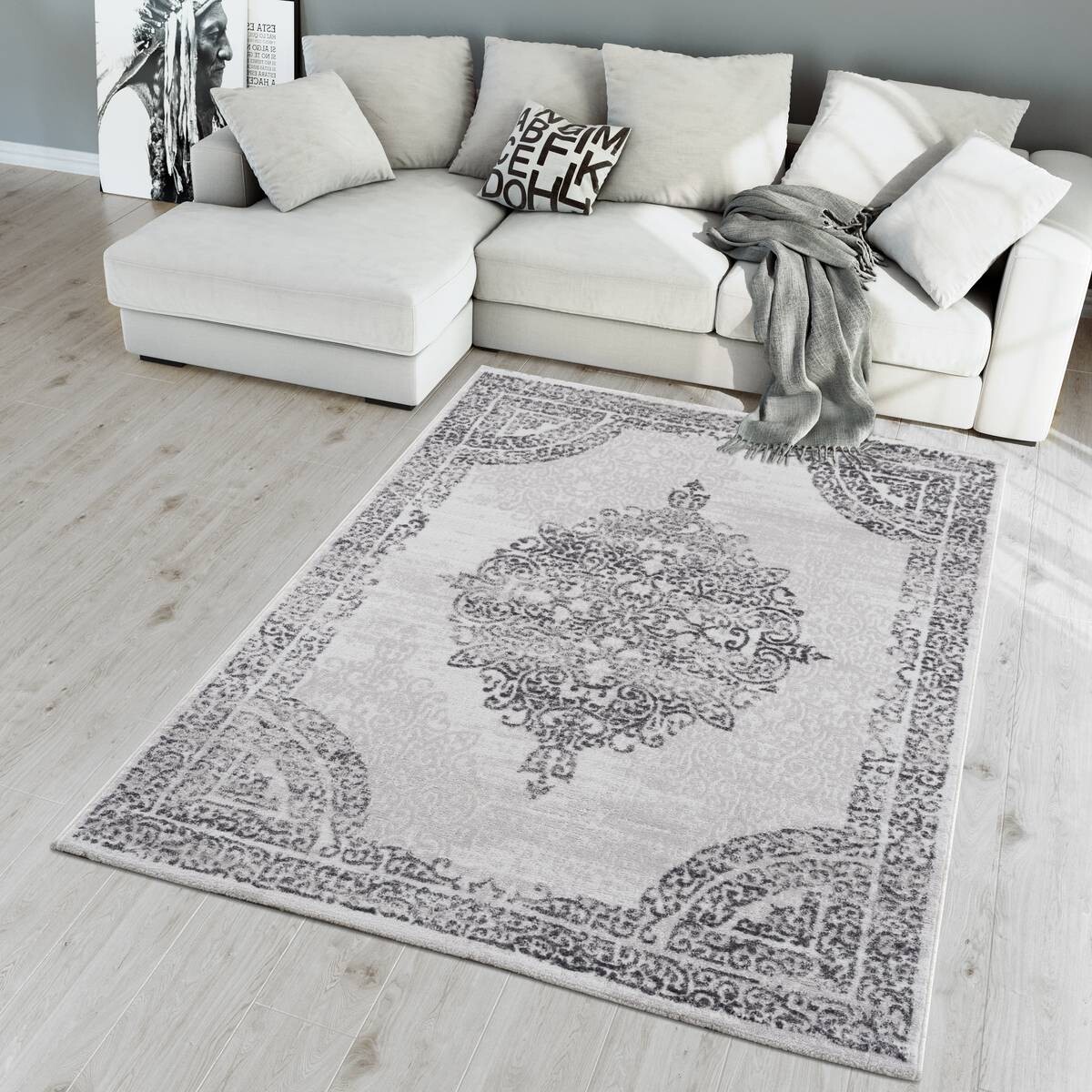 Sanat Teppich Evra hellgrau B/L: ca. 120x160 cm
