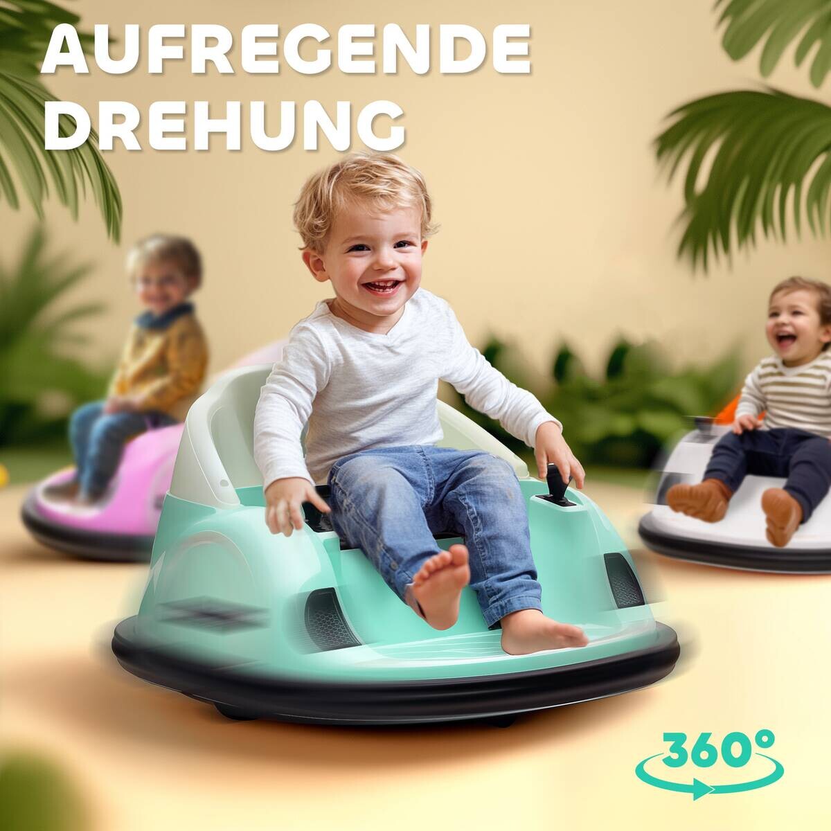 AIYAPLAY Kinder-Autoscooter türkis B/H/L: ca. 64,5x39x66,5 cm