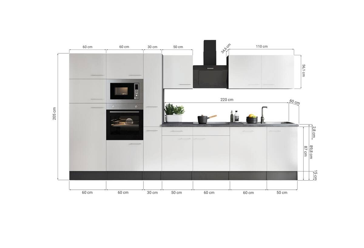 Küchenblock Oliver B/H/T: ca. 370x205x60 cm