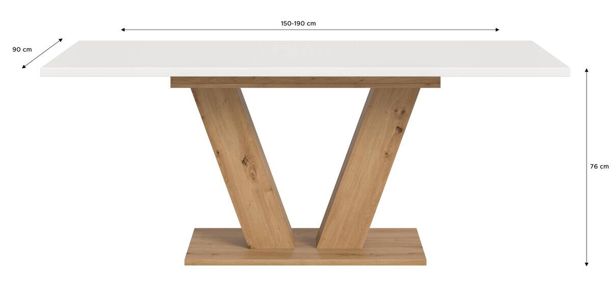 Esstisch MOTION weiß Artisan Nachbildung B/H/T: ca. 150x76x90 cm