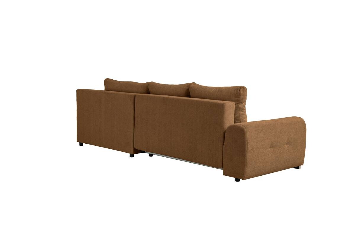 Ecksofa mit Bettfunktion und Bettkasten Lorenz ziegel Microfaser B/H/T: ca. 284x74x180 cm