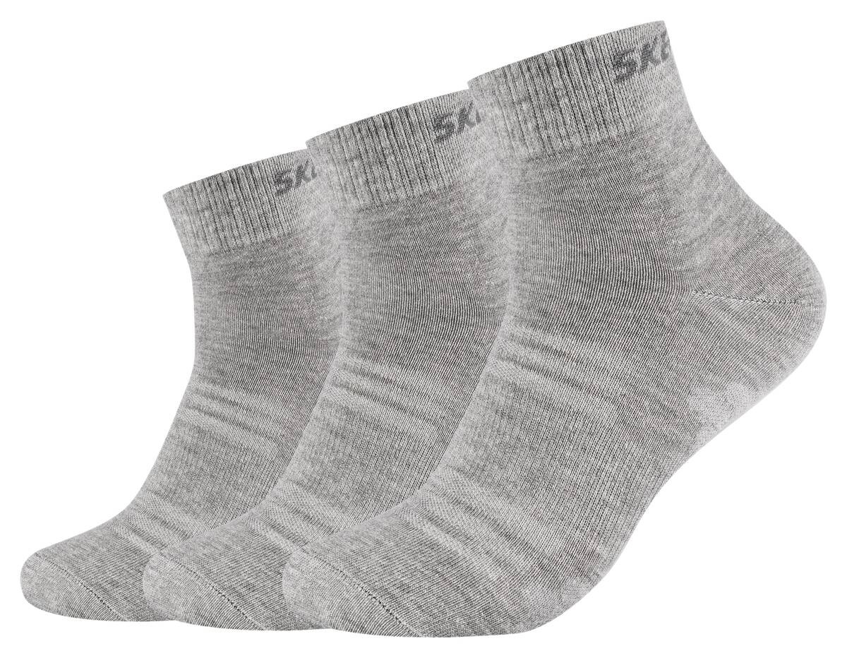 Skechers Damen & Herren-Socken Skechers Hellgraumix 3 Packstücke Größe 43-46