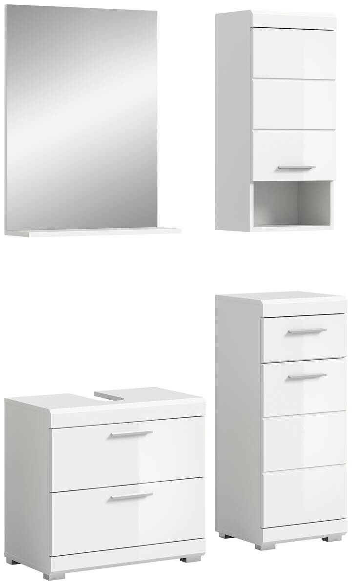 Badezimmer-Set Scout weiß weiß Hochglanz B/H/T: ca. 112x191x37 cm