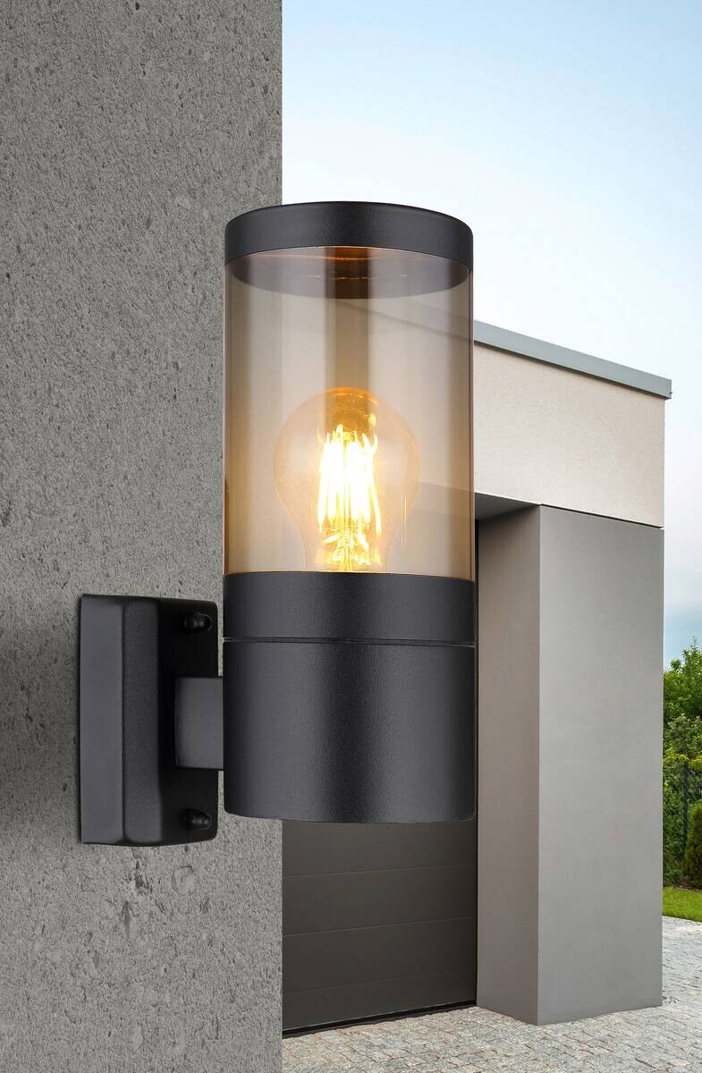 Außenleuchte schwarz B/H: ca. 10,2x24 cm