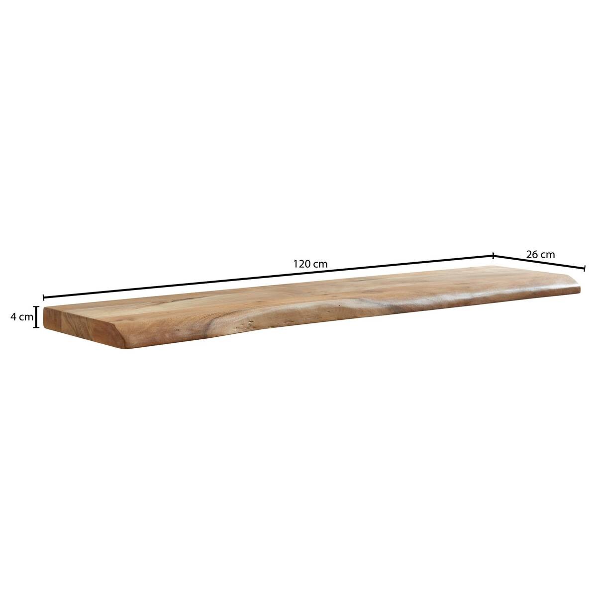 Wandregal braun Holz B/H/T: ca. 120x4x26 cm