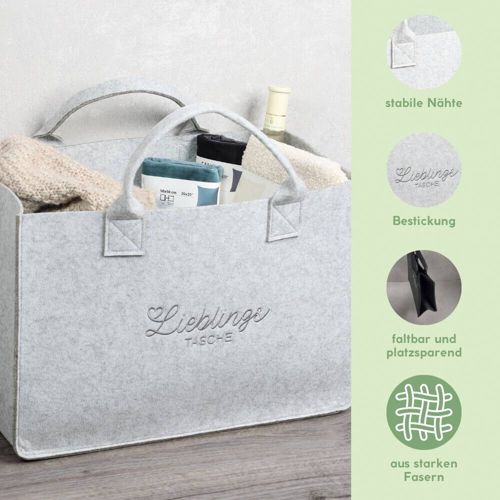 Kesper Tasche Filz grau Polyester B/H/L: ca. 25x34x50 cm