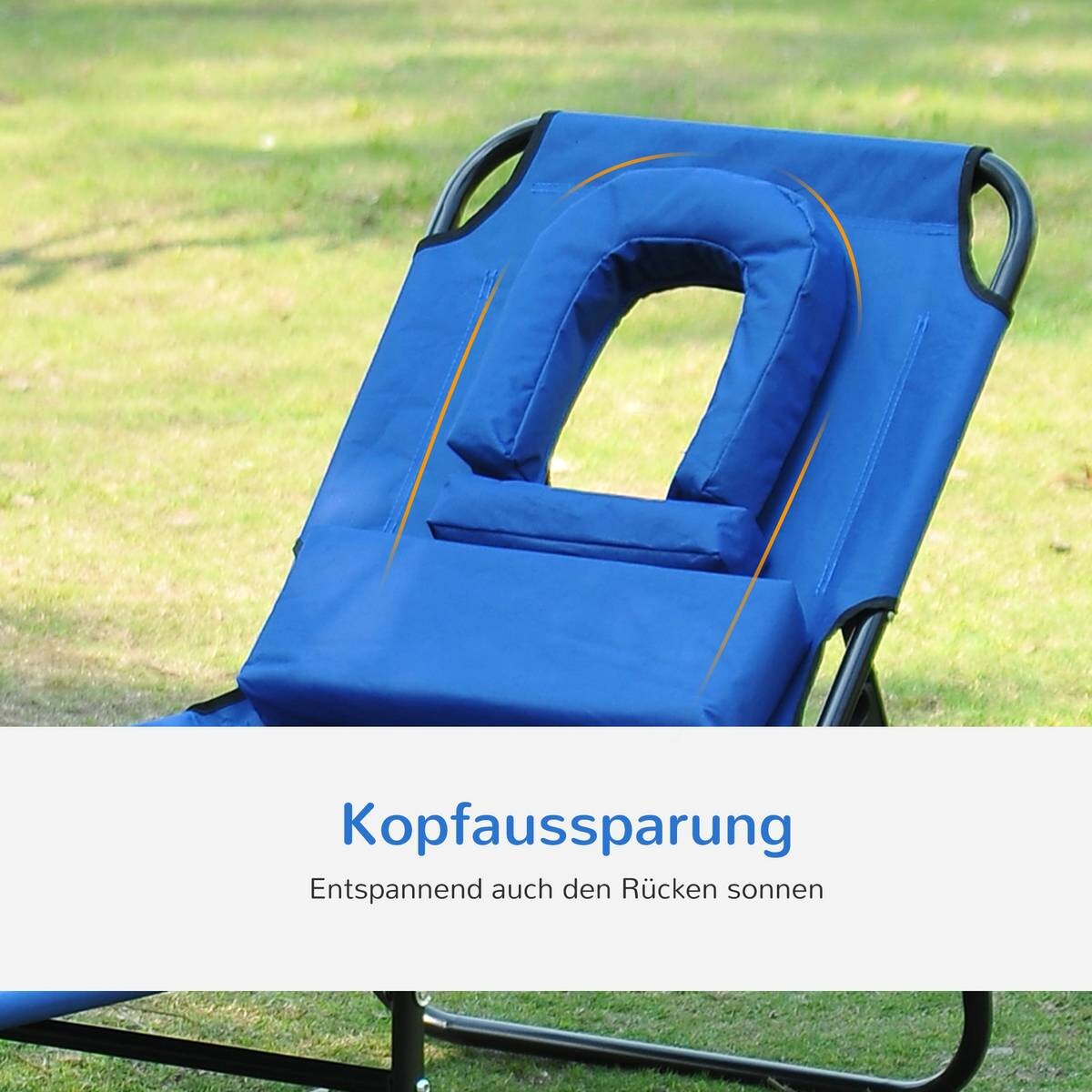 Outsunny Sonnenliege blau Stoff B/H/L: ca. 56x28x190 cm