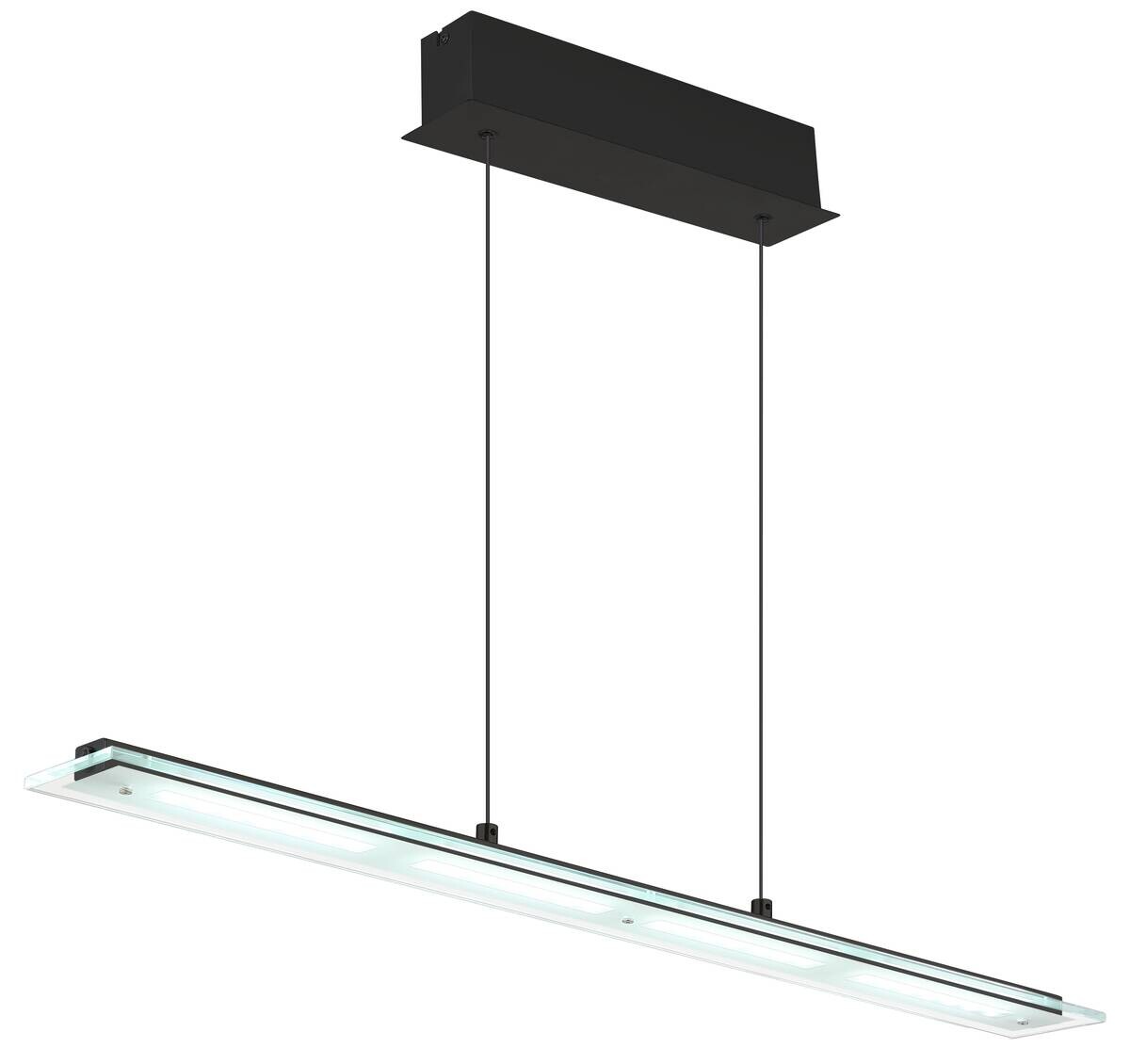 GLOBO LED-Pendelleuchte Novak schwarz Metall Glas B/L/D: ca. 9x115x150 cm