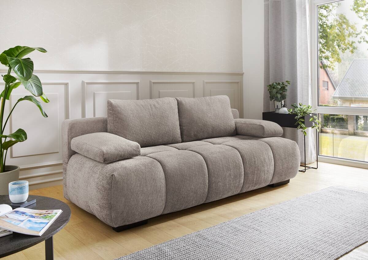 Schlafsofa Greige Polyester B/H/T: ca. 213x86x101 cm