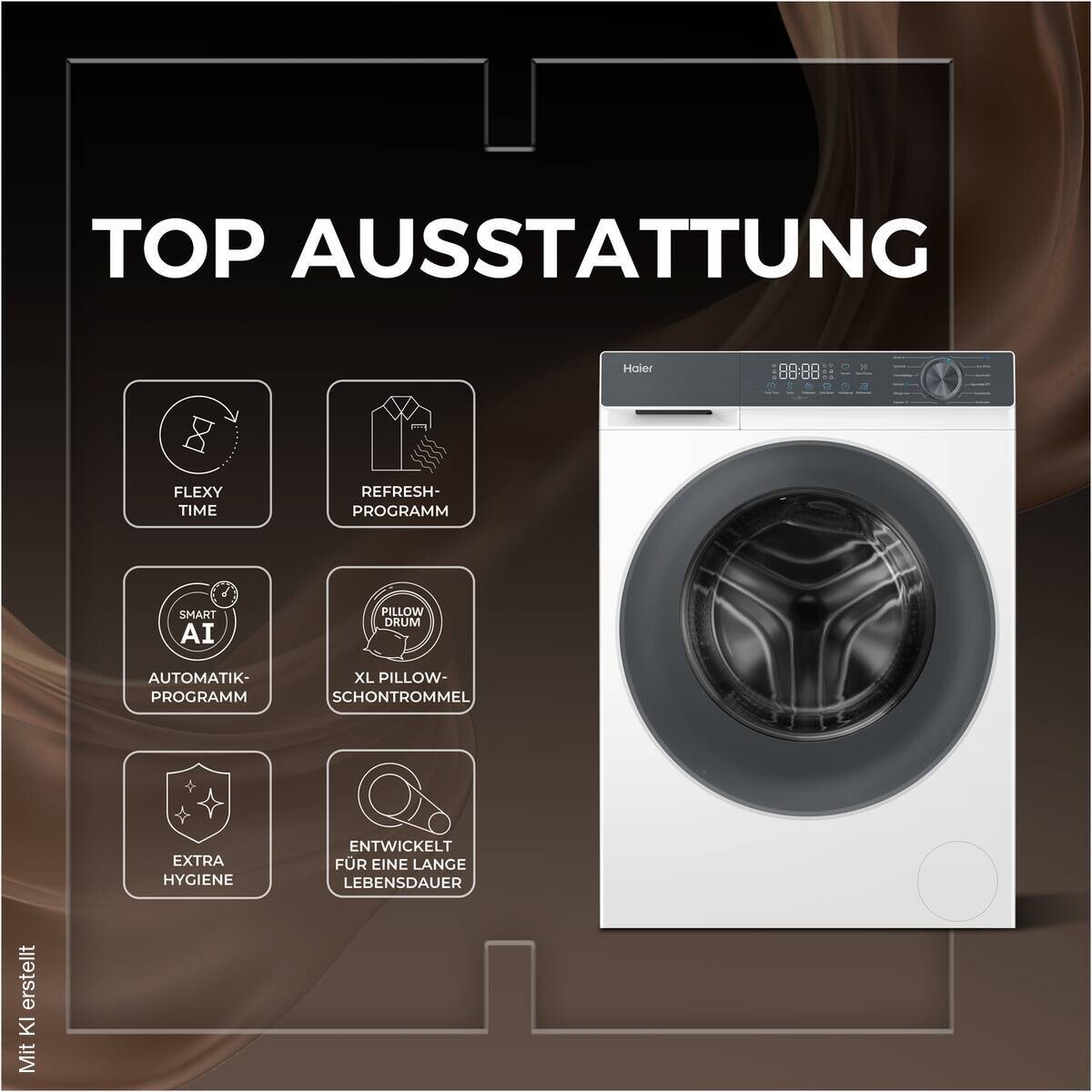 Haier Waschmaschine HW70-BP14637T EEK: A Spektrum: A bis G 7kg 1400U/min silber B/H/T: ca. 59,5x85x46,8 cm