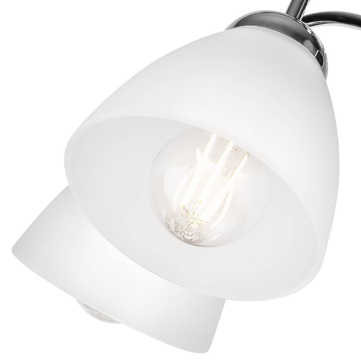 Lamkur Deckenleuchte Miranda Chrom Glas Metall H/L: ca. 31x60 cm E27 5 Brennstellen