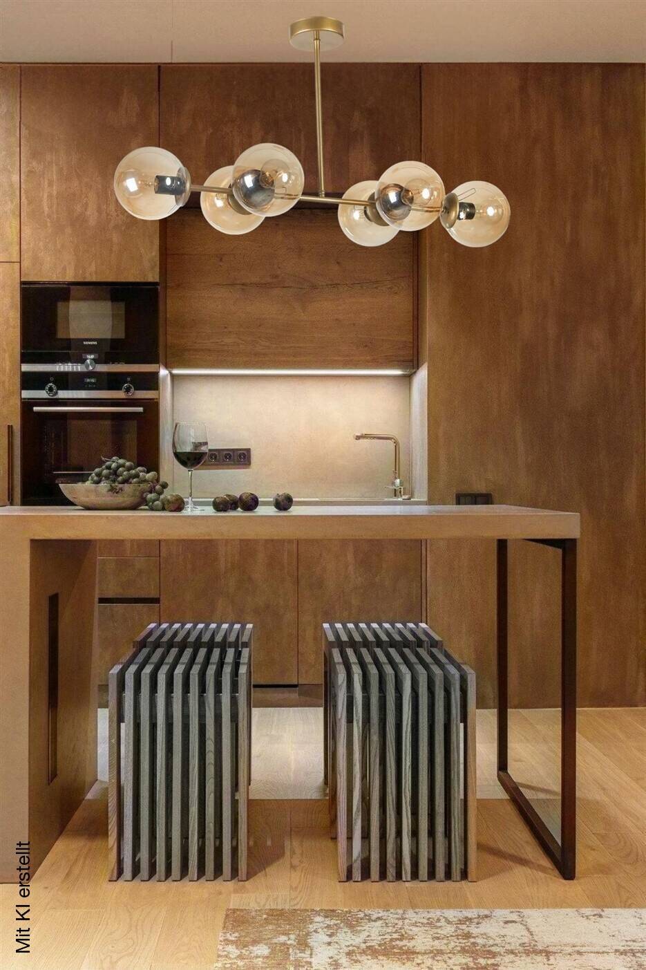 Pendelleuchte gold braun schwarz Glas Metall B/H/T/L: ca. 15x65x15x90 cm E27 1 Brennstellen