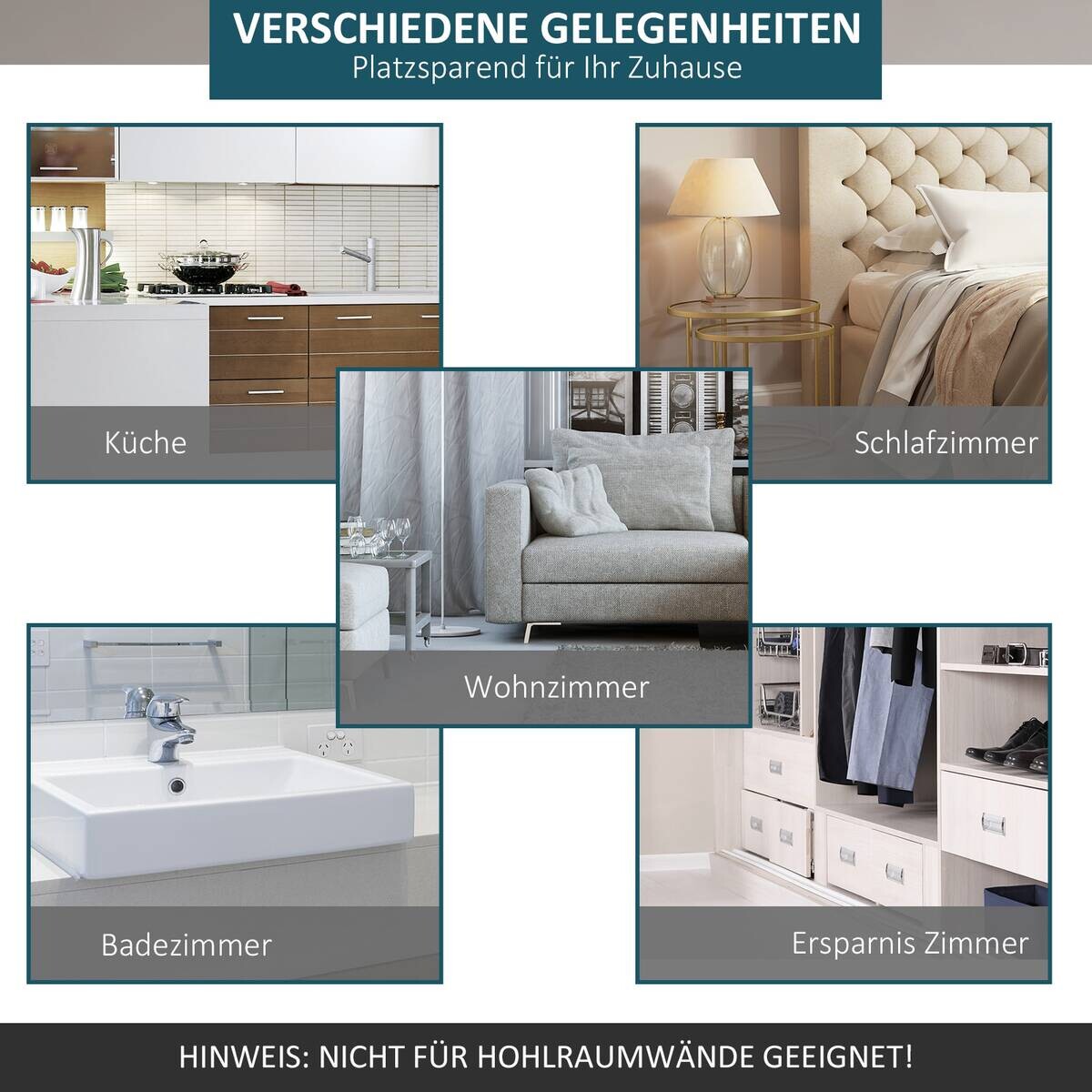 HOMCOM Schiebetür-Beschlagsatz