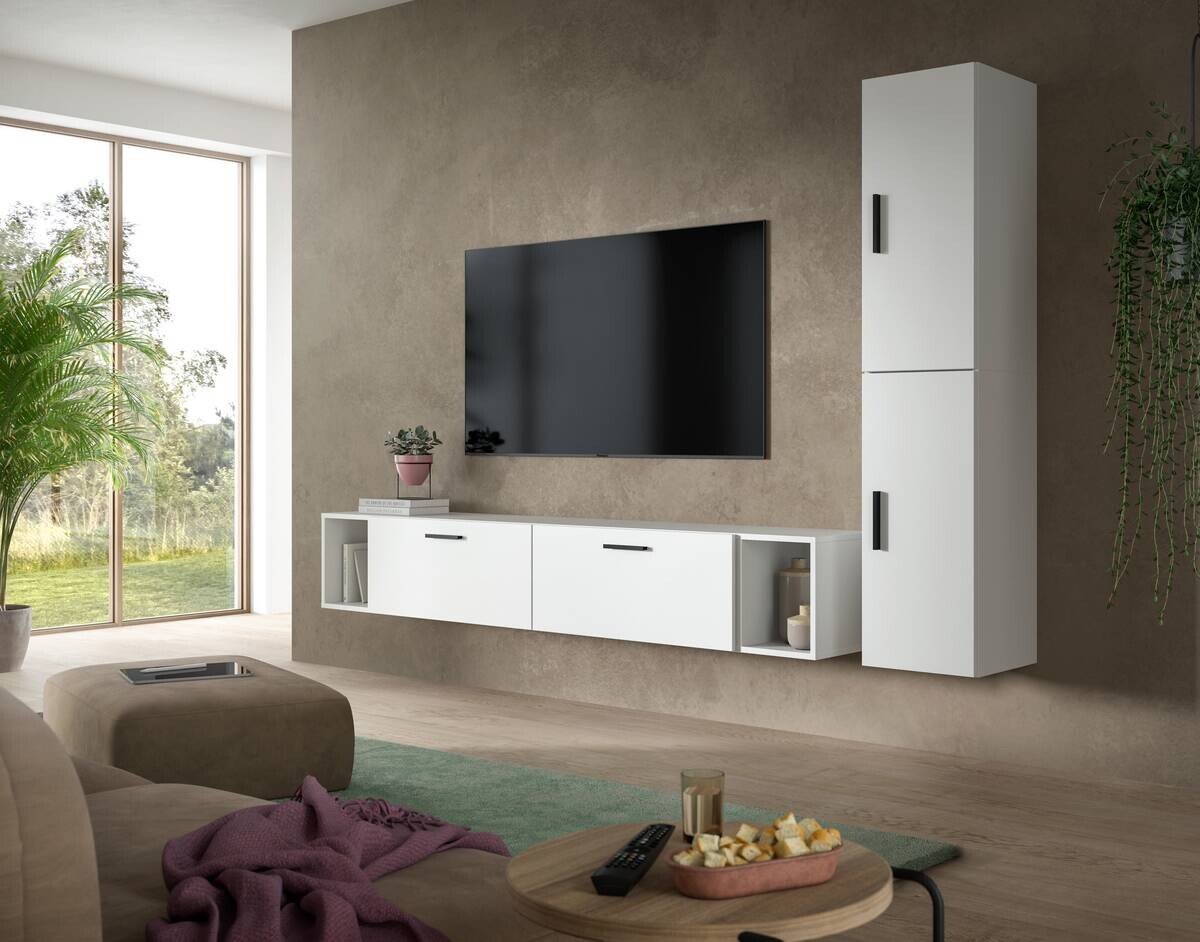 Wohnwand-Set TheOne weiß B/H/T: ca. 75x32x34 cm