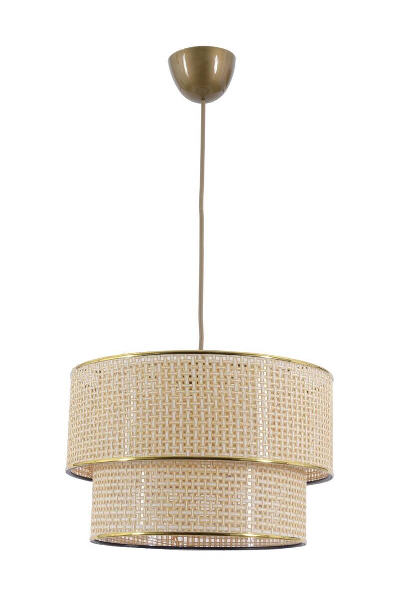Opviq Pendelleuchte Hazeran weiß ecru Baumwolle B/H/T/L/D: ca. 30x70x30x30x30 cm E27 1 Brennstellen