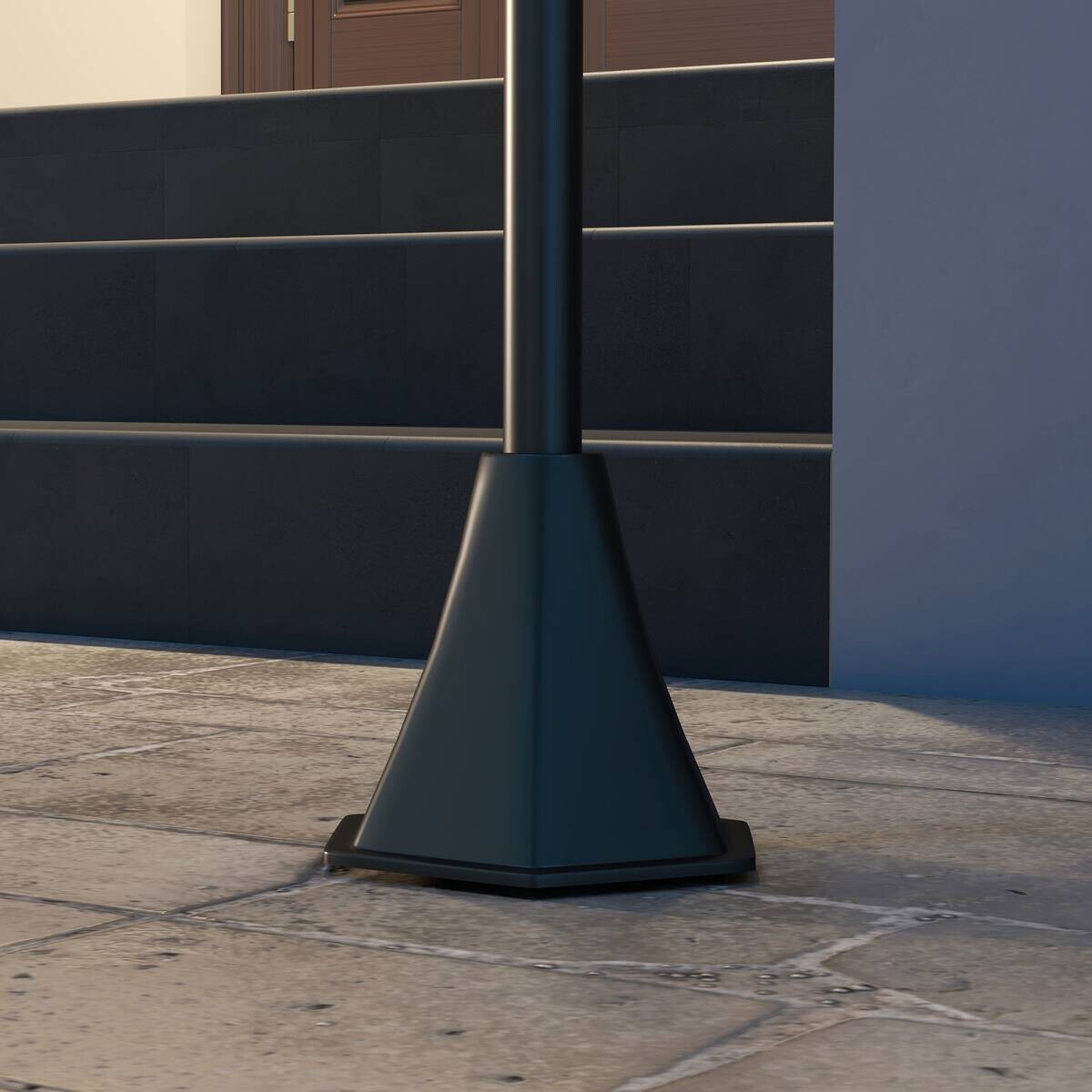 Solar Gartenlaterne schwarz Kunststoff B/H/L: ca. 17x127x17 cm