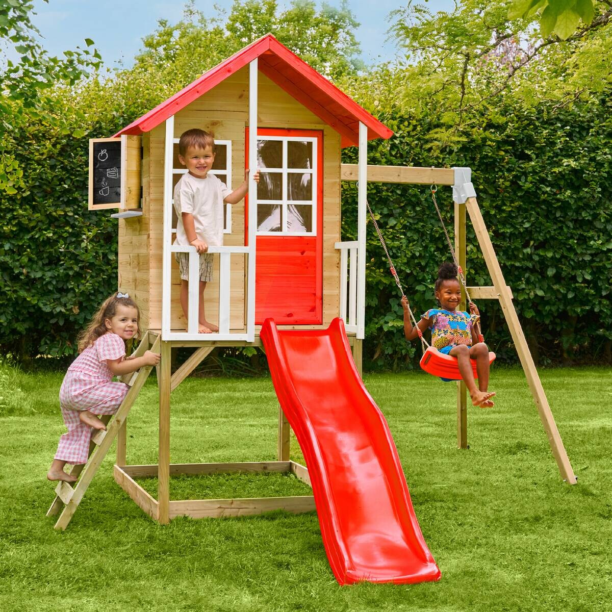 Zwerkules Spielhaus Lolla grau B/H/L: ca. 280x224x352 cm