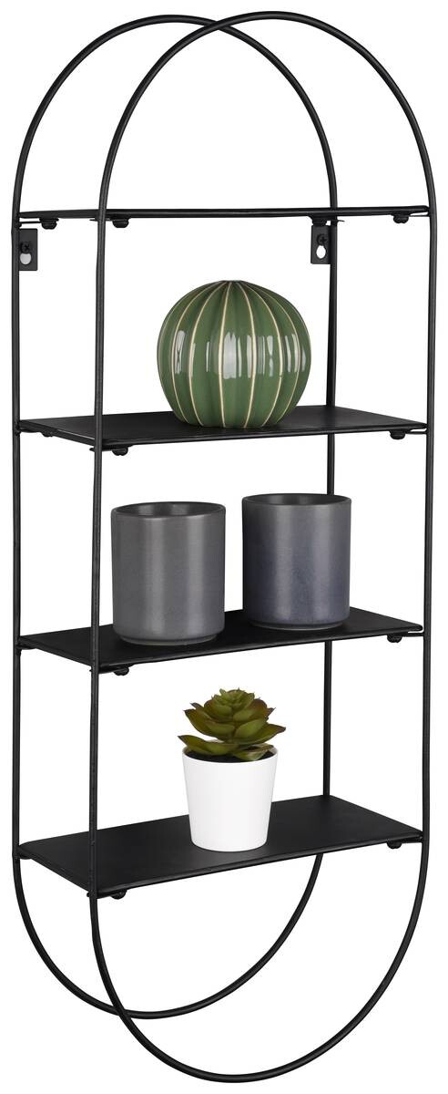 Wandregal Nala schwarz Metall B/H/T: ca. 24x66x12 cm
