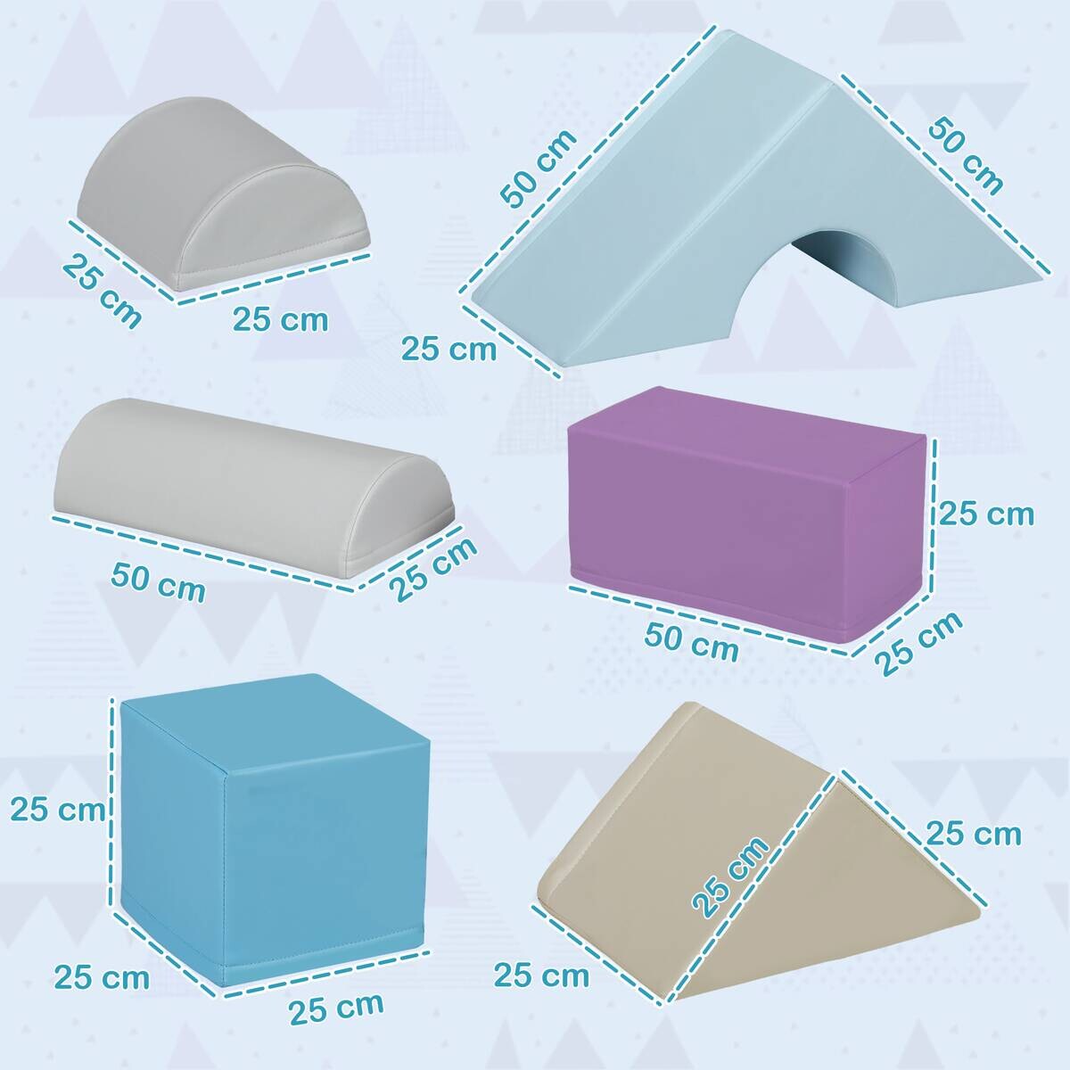 HOMCOM Bausteinset B/H/L: ca. 25x50x25 cm