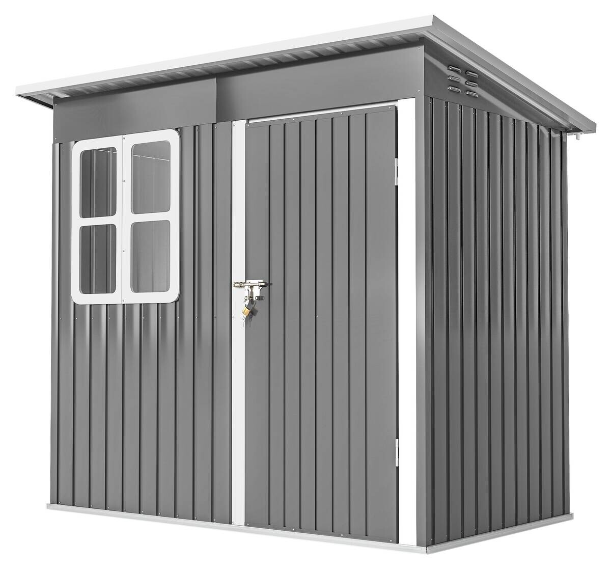 Outsunny Gartenhaus dunkelgrau B/H/L: ca. 133x190x211 cm