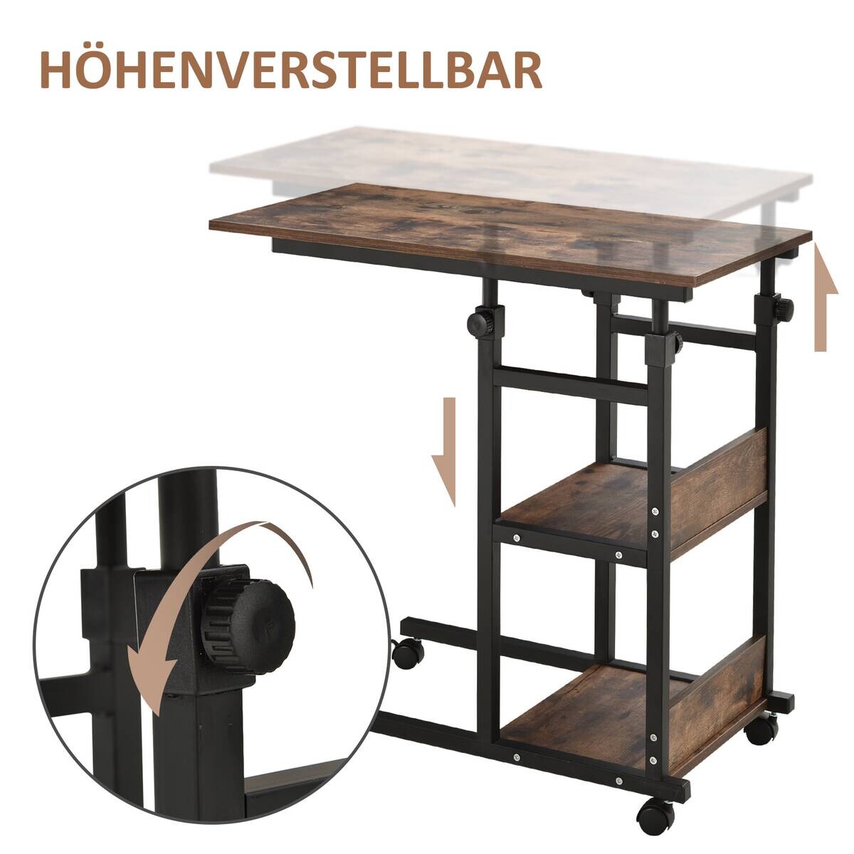 Beistelltisch braun dunkel Nachbildung B/H/T: ca. 80x72x40 cm