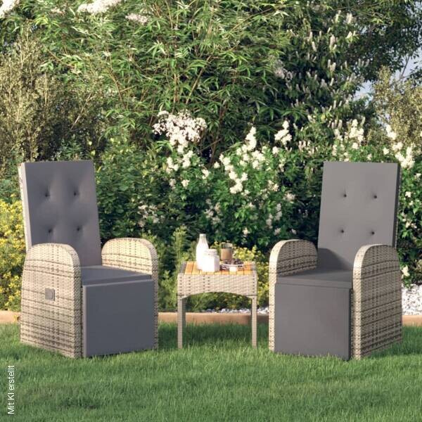 vidaXL Gartensessel grau Kunststoff B/H/L: ca. 69x106x57 cm