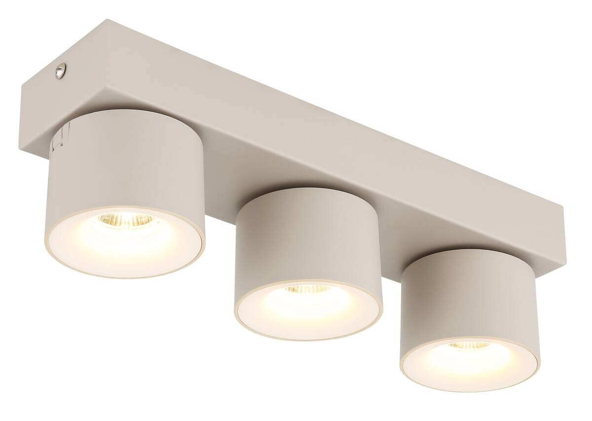 GLOBO LED-Strahler sand Metall Aluminium Kunststoff B/H/L: ca. 8,5x30x10,5 cm 3 Brennstellen