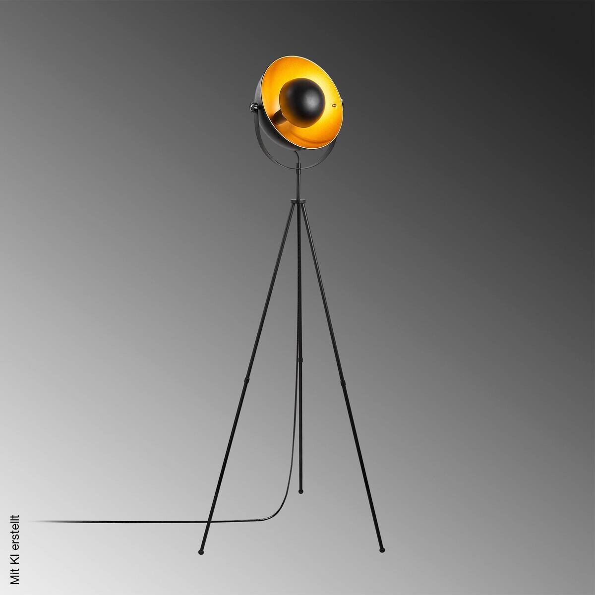 Opviq Stehlampe gold schwarz B/H/T/L: ca. 45x160x45x62 cm E27 1 Brennstellen