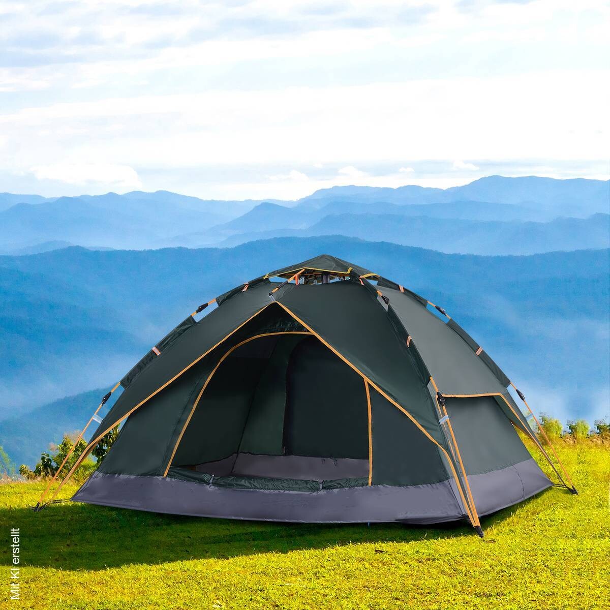 Outsunny Quick-Up-Zelt dunkelgrün Polyester-Mischgewebe B/H/L: ca. 210x140x210 cm