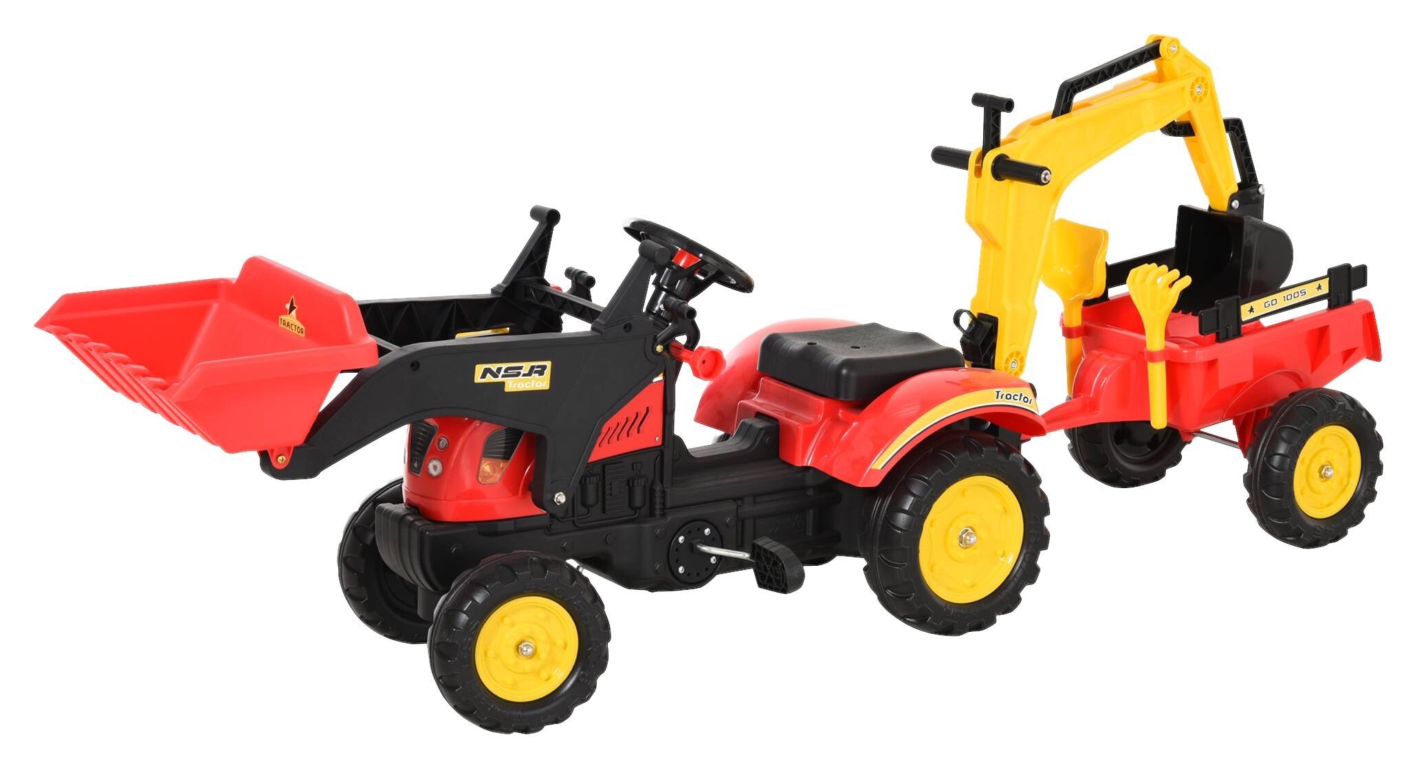 HOMCOM Kinder-Tretbagger B/H/L: ca. 42x59x179 cm