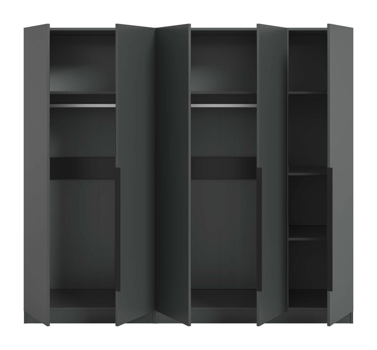Kleiderschrank KOPENHAGEN anthrazit B/H/T: ca. 200x181x52 cm