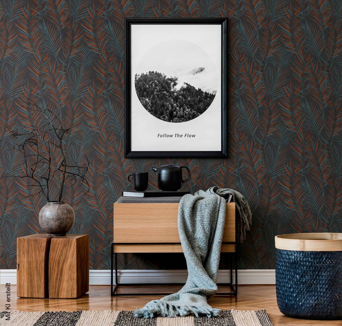 A.S.Creation Vliestapete Attractive 2 Floral schwarz B/L: ca. 53x1005 cm