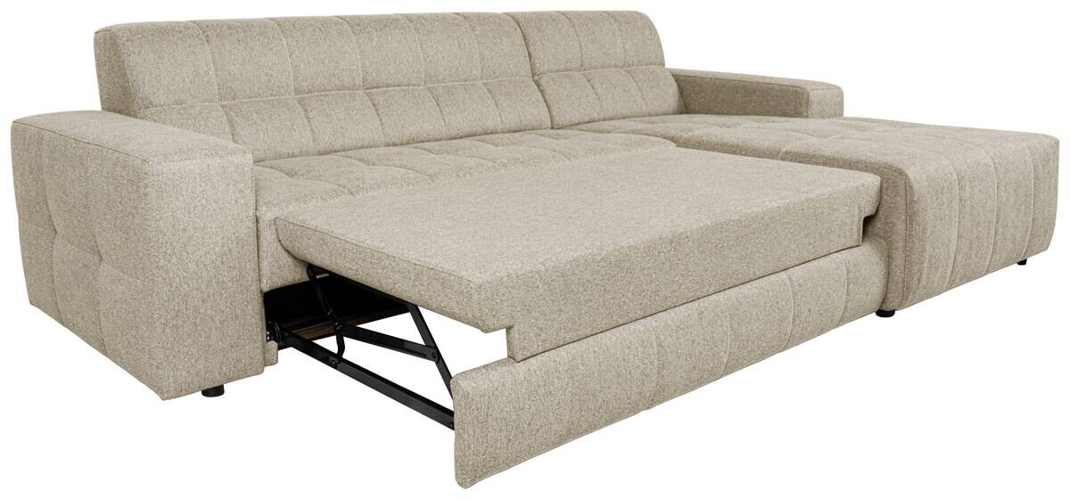 Ecksofa mit Bettfunktion beige Flachgewebe B/H/T: ca. 267x93x163 cm
