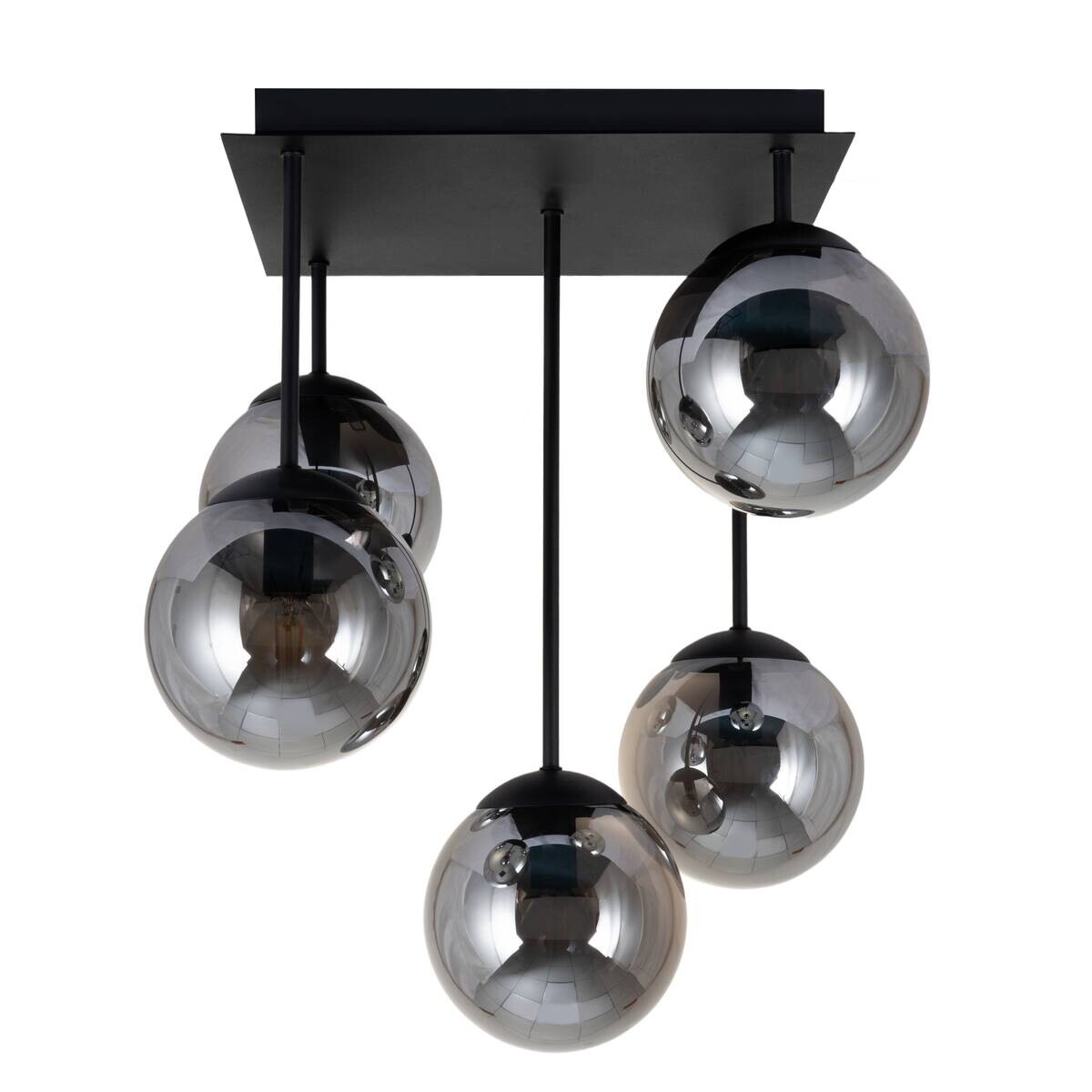 POCOline Deckenleuchte Space schwarz Glas B/H/T: ca. 40x50x40 cm E14 5 Brennstellen
