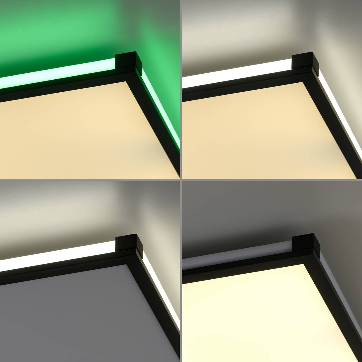 Just Light LED-Deckenleuchte MARIO 11621-18 schwarz weiß Kunststoff Metall B/H/T: ca. 45x7,1x45 cm 2 Brennstellen
