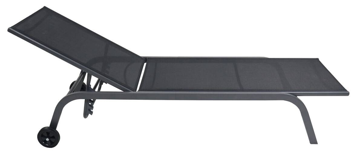 VCM Sonnenliege Sonlas schwarz Stahl B/H/L: ca. 58x32x192 cm