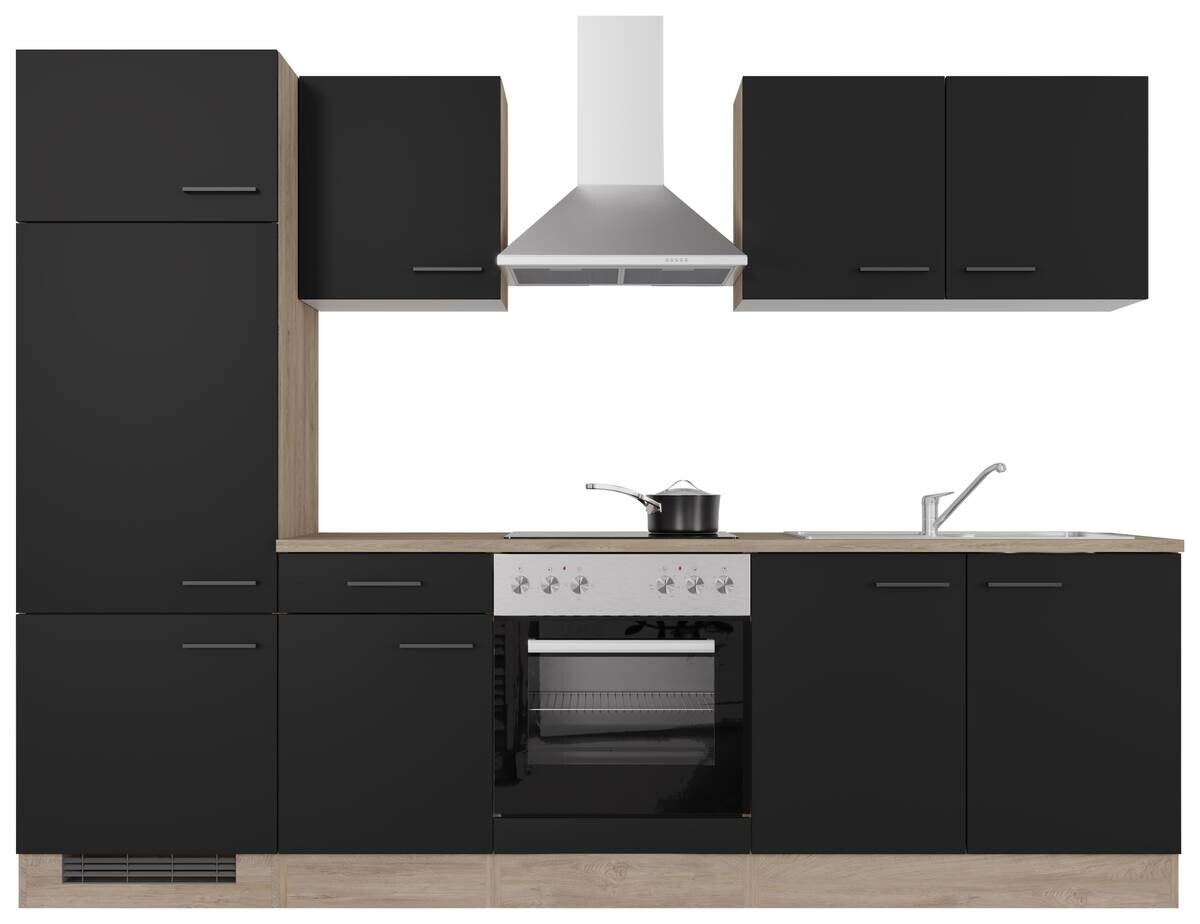 Küchenblock Capri schwarz matt B/H/T: ca. 270x200x60 cm