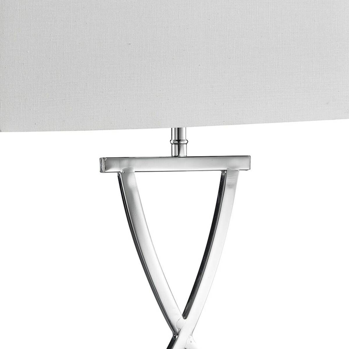Searchlight Tischlampe Club Chrom weiß Stahl B/H/L: ca. 20x48,5x31 cm E14 1 Brennstellen