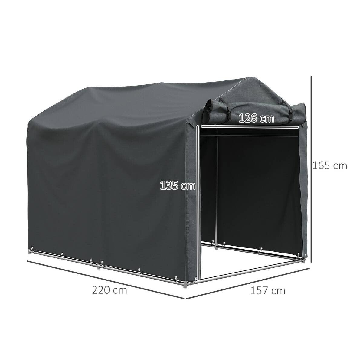 Outsunny Gerätezelt dunkelgrau Polyethylen B/H/L: ca. 157x165x220 cm