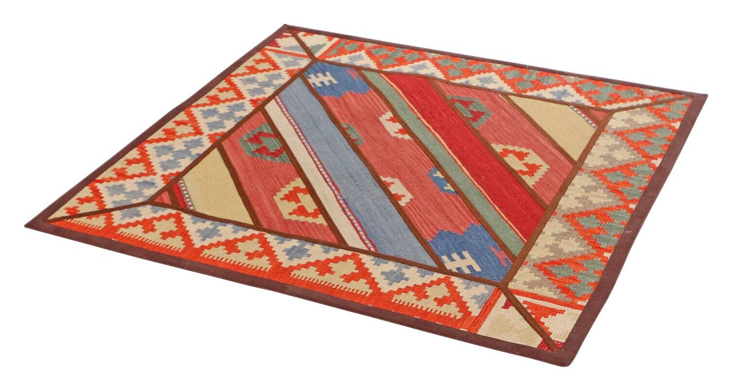 PersaTepp Teppich Kelim Tekkehdouz bunt B/L: ca. 120x120 cm