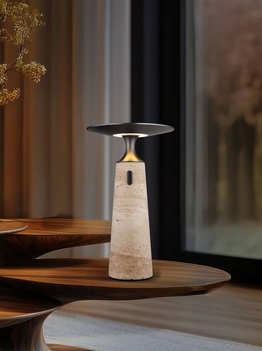 GLOBO Tischleuchte grau Graphit Opal Aluminium Stein H/D: ca. 33,6x20 cm 1 Brennstellen