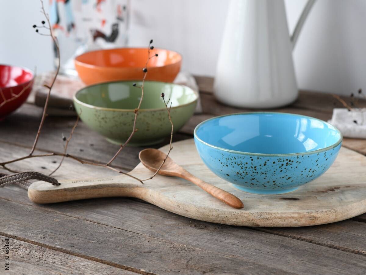 CreaTable Schüsselset Nature Collection mehrfarbig Steinzeug
