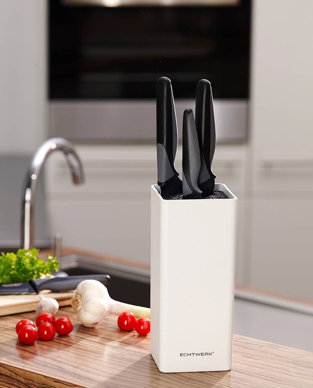 ECHTWERK Messerblock Square weiß Kunststoff 1 tlg.