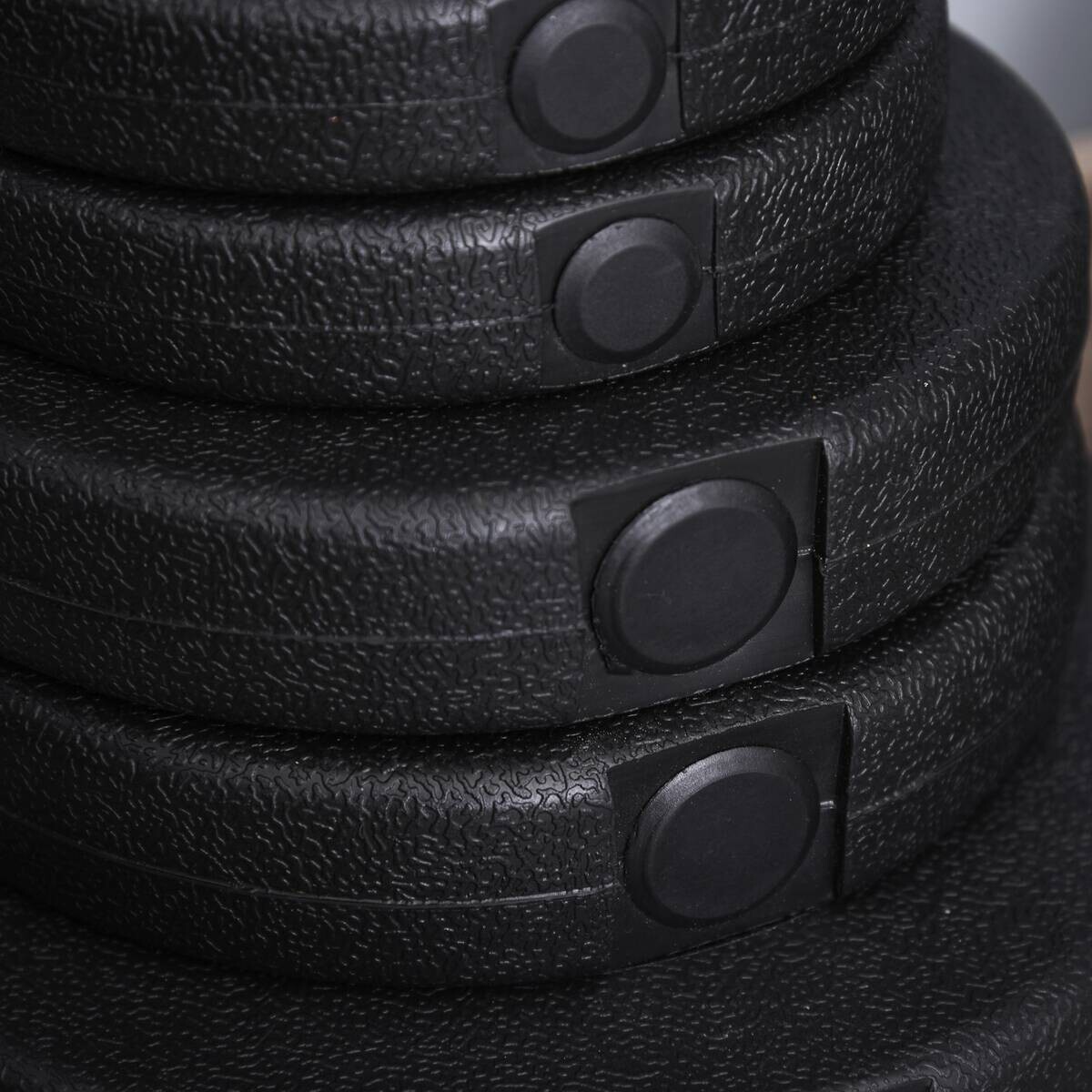 HOMCOM Hantel-Set schwarz Edelstahl B/H/L: ca. 24,5x24,5x45 cm