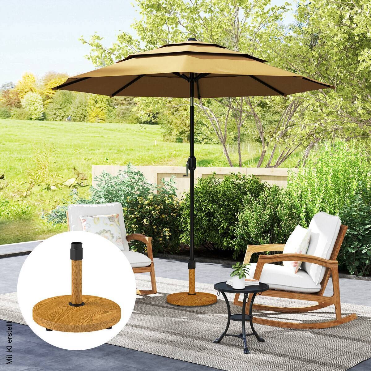 Outsunny Schirmständer natur Beton B/H/L: ca. 48x44x48 cm