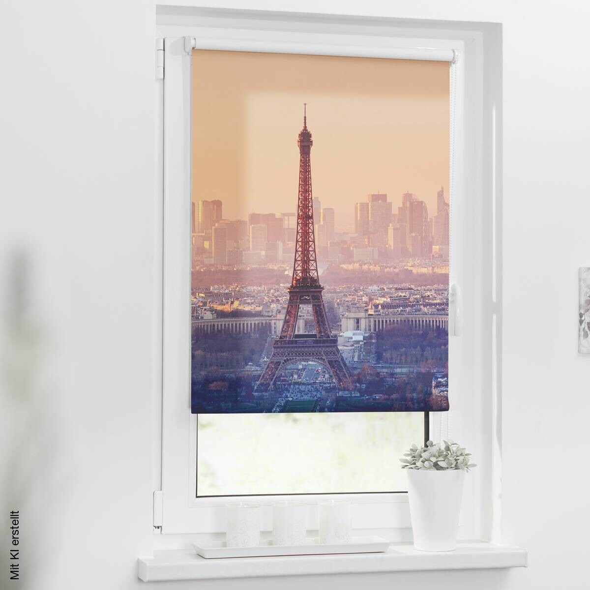 LICHTBLICK Rollo Eifelturm orange B/L: ca. 100x150 cm